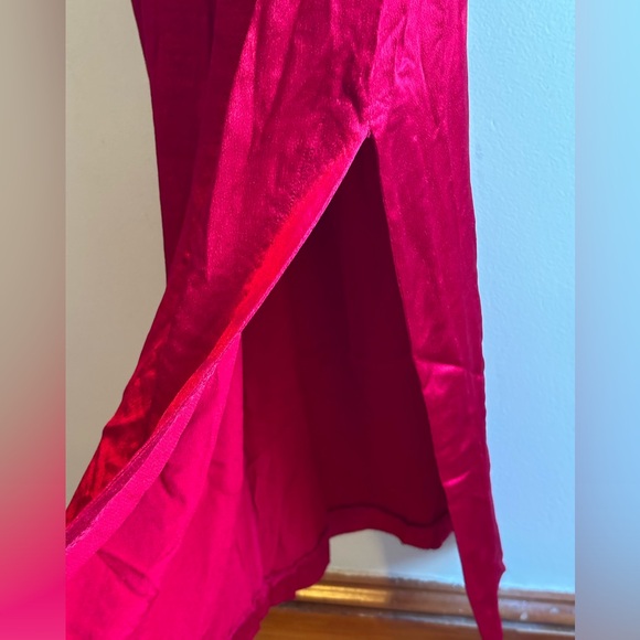 Kimono Style Silk Maxi Formal Dress with Slit by Mica - Picture 4 of 4